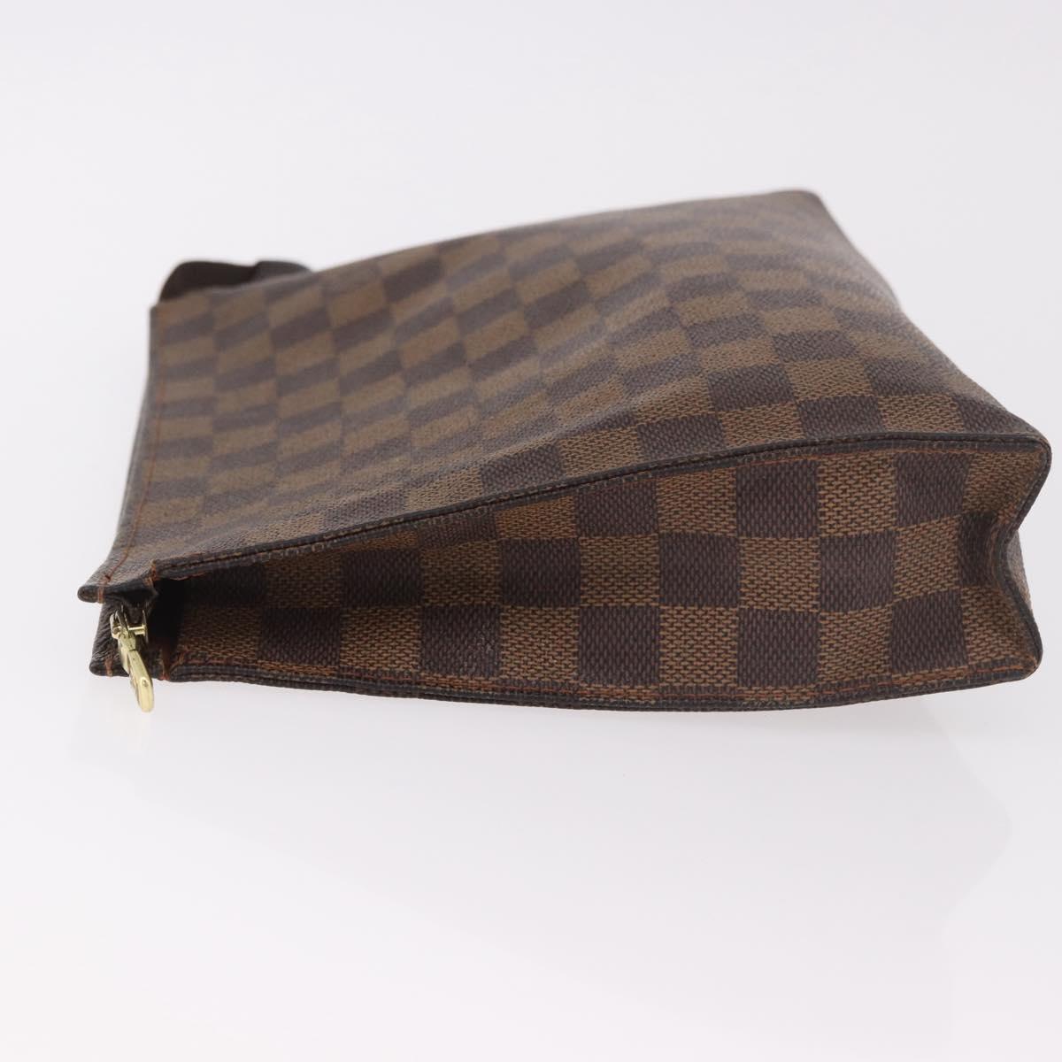 LOUIS VUITTON Damier Ebene Poche Toilette 26 Pouch N47543 LV Auth 98899