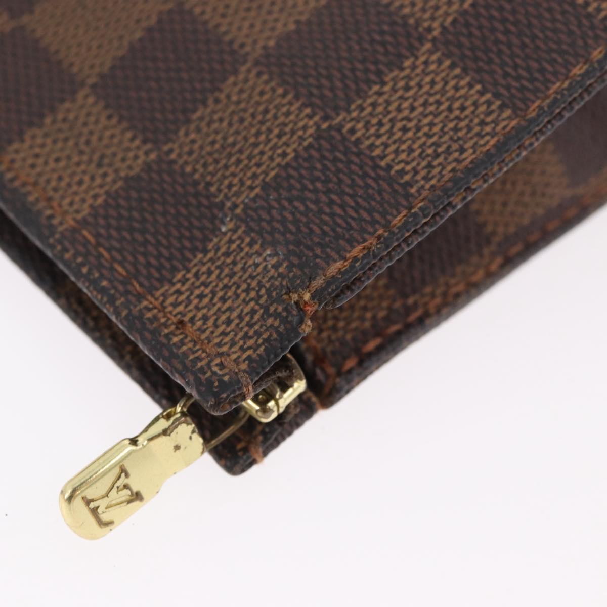 LOUIS VUITTON Damier Ebene Poche Toilette 26 Pouch N47543 LV Auth 98899