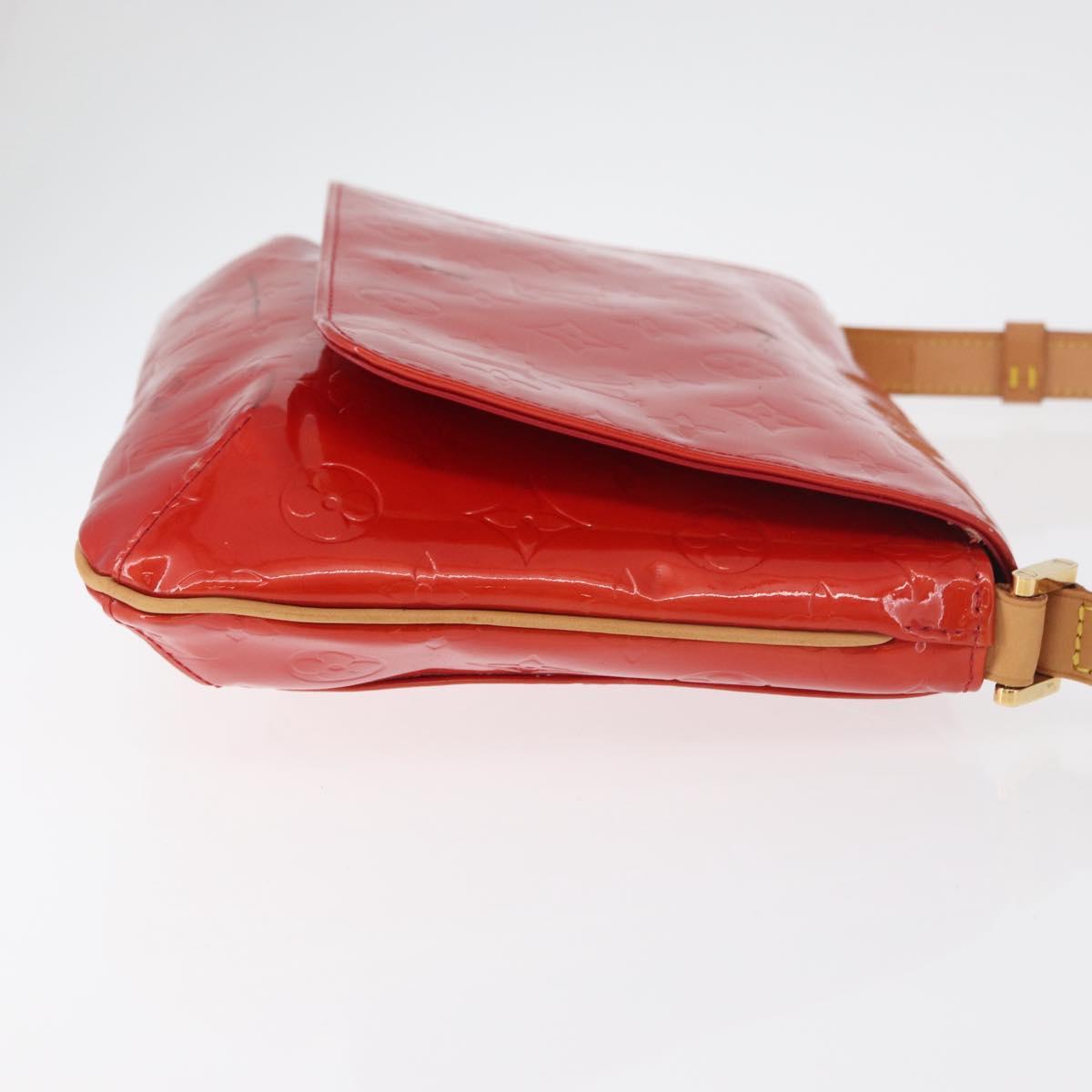 LOUIS VUITTON Monogram Vernis Thompson Street Shoulder Bag Red M91094 Auth 98973