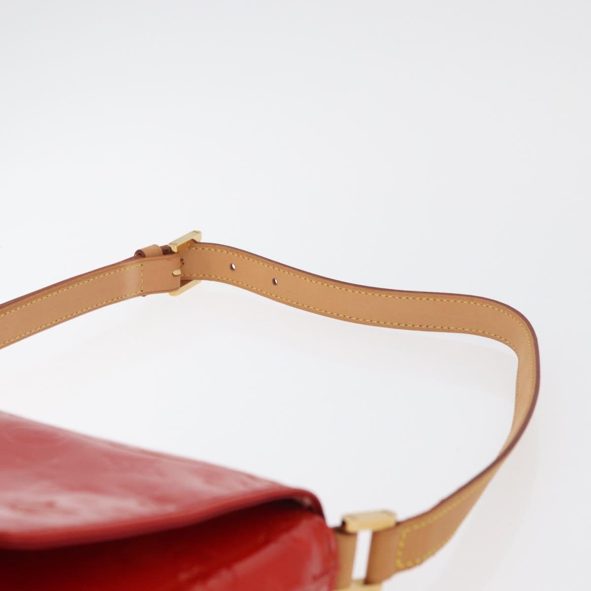 LOUIS VUITTON Monogram Vernis Thompson Street Shoulder Bag Red M91094 Auth 98973