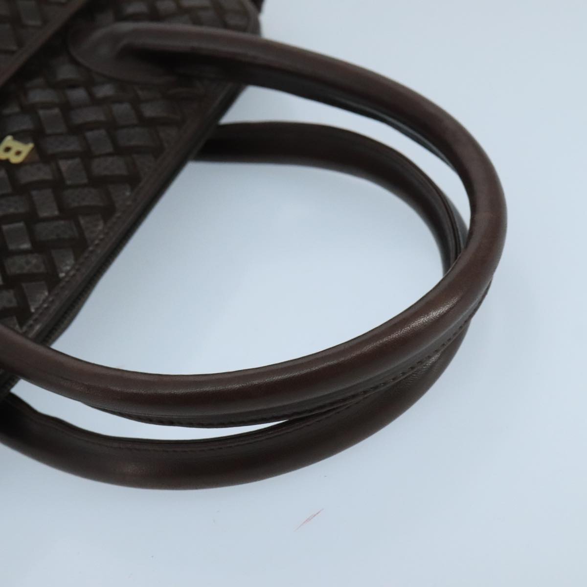 BALLY Hand Bag Leather Brown Auth 99175