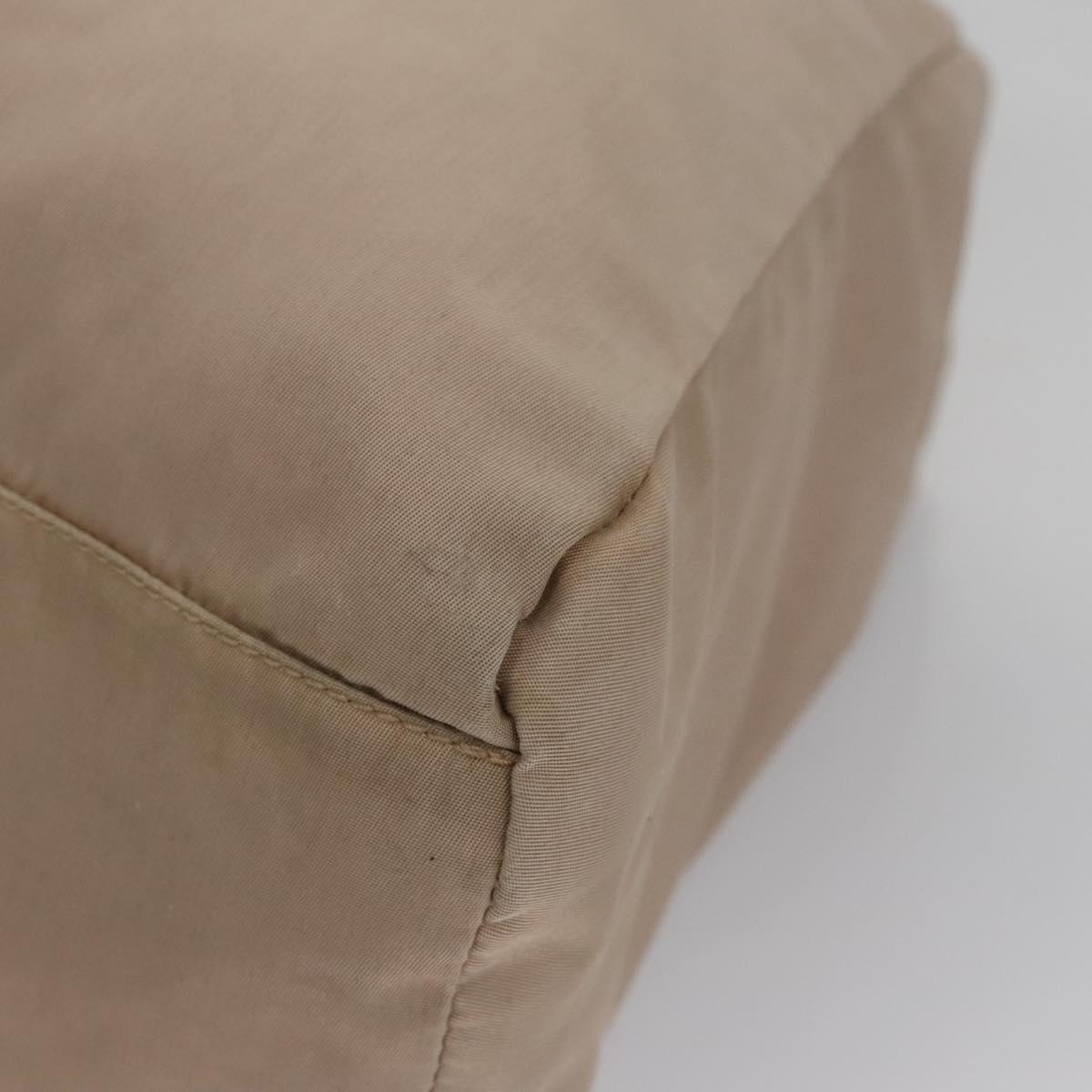 PRADA Hand Bag Nylon Beige Auth 99182