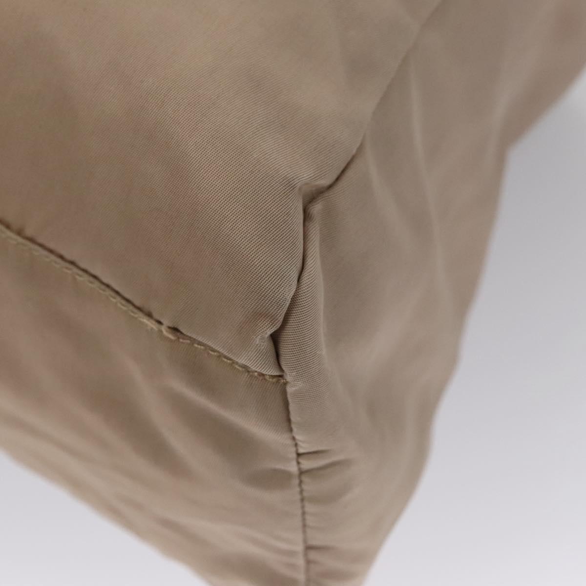 PRADA Hand Bag Nylon Beige Auth 99182