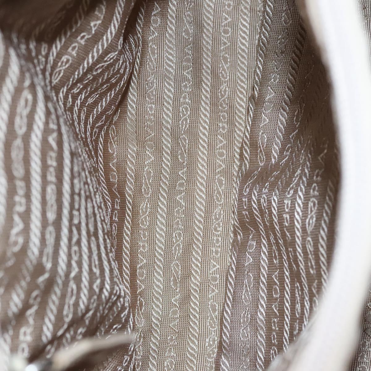 PRADA Hand Bag Nylon Beige Auth 99182