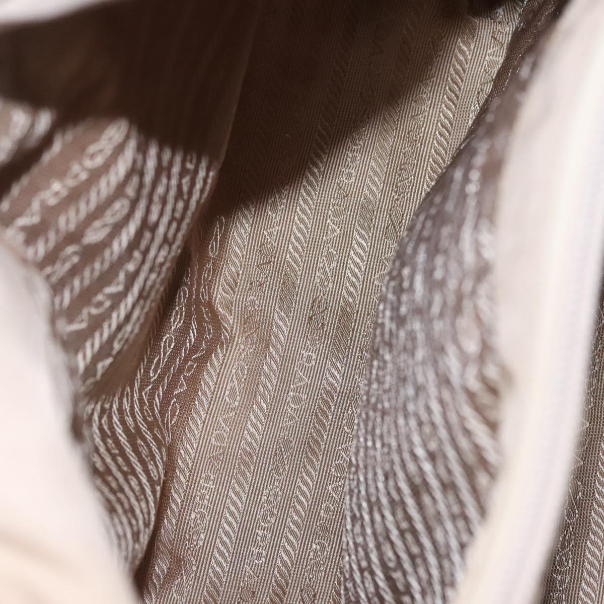 PRADA Hand Bag Nylon Beige Auth 99182