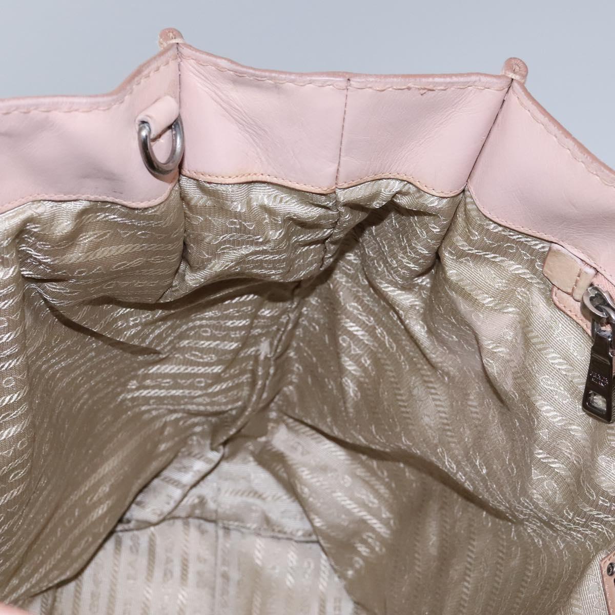 PRADA Hand Bag Leather Pink Auth 99198