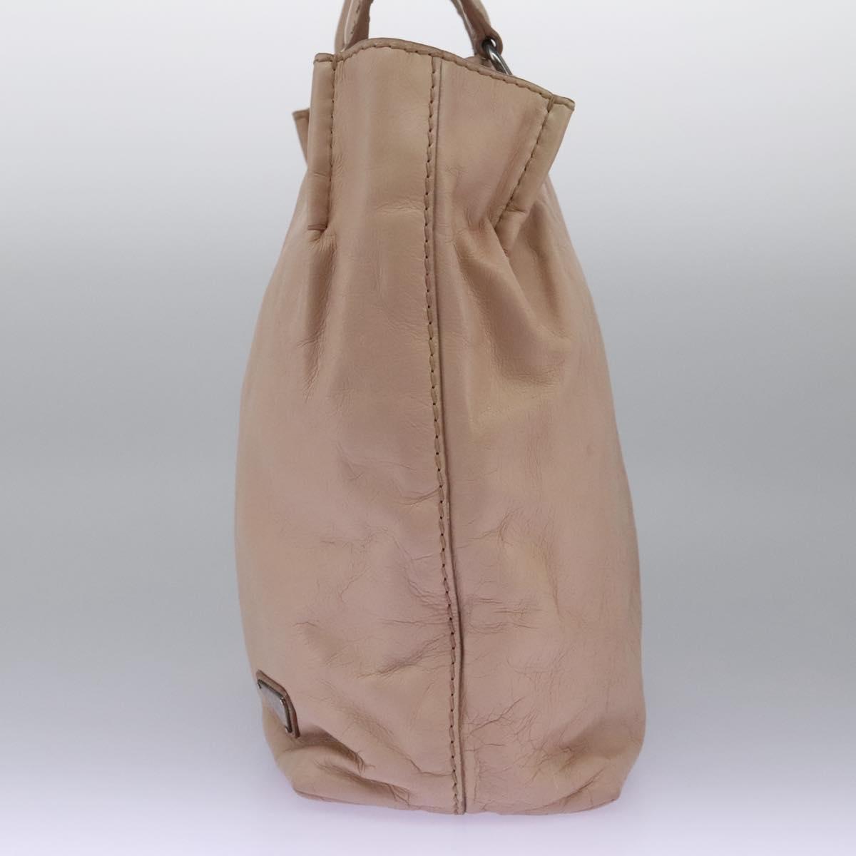 PRADA Hand Bag Leather Pink Auth 99198