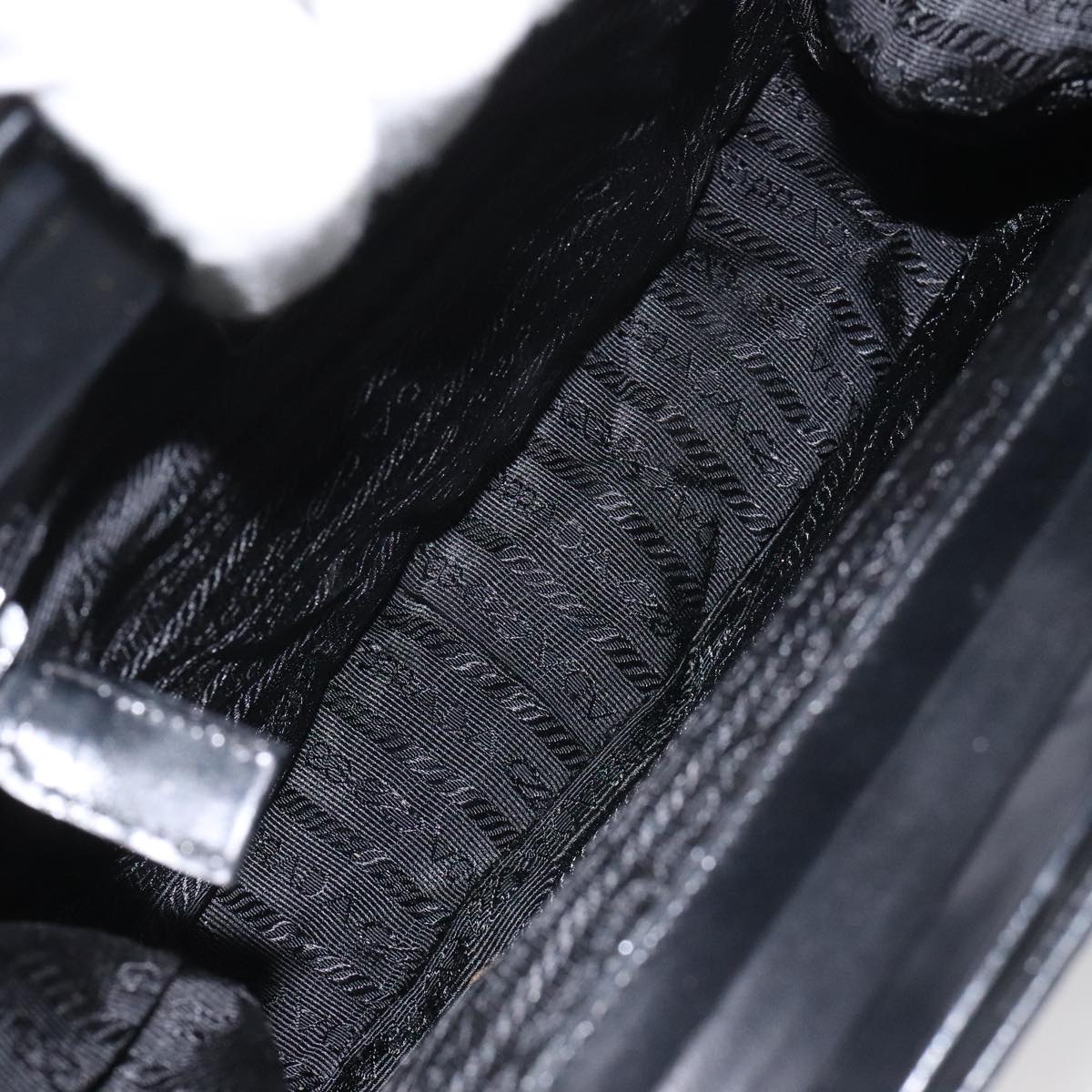 PRADA Shoulder Bag Canvas Black Auth 99211