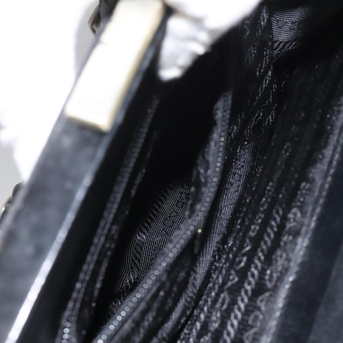 PRADA Shoulder Bag Canvas Black Auth 99211