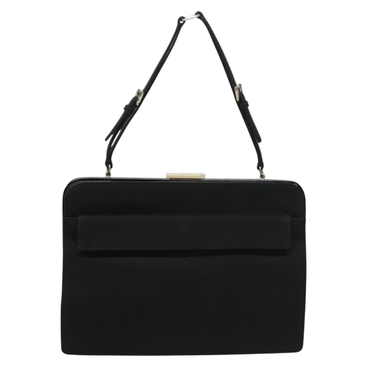 PRADA Shoulder Bag Canvas Black Auth 99211