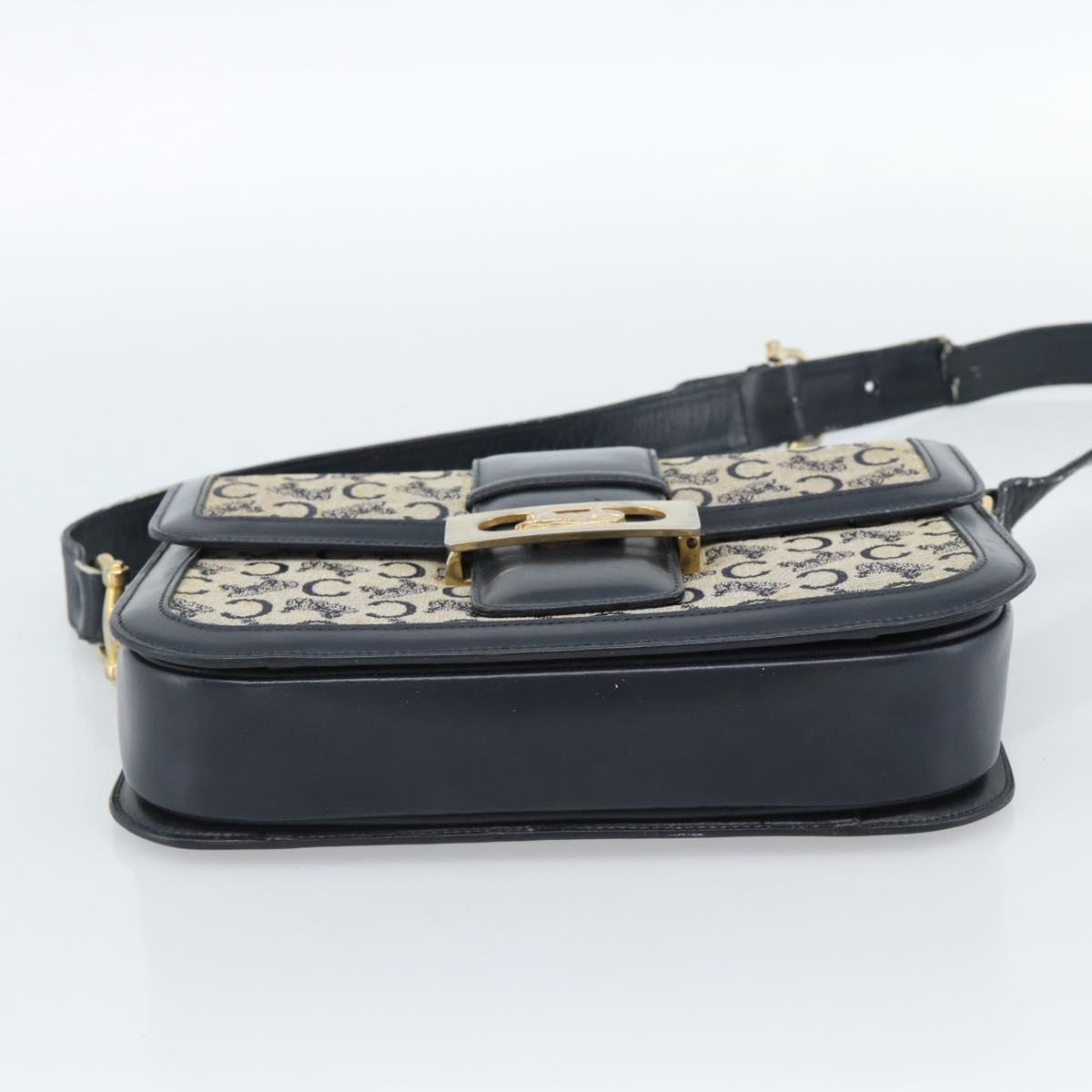 CELINE C Sulky Shoulder Bag Canvas Navy Auth 99408