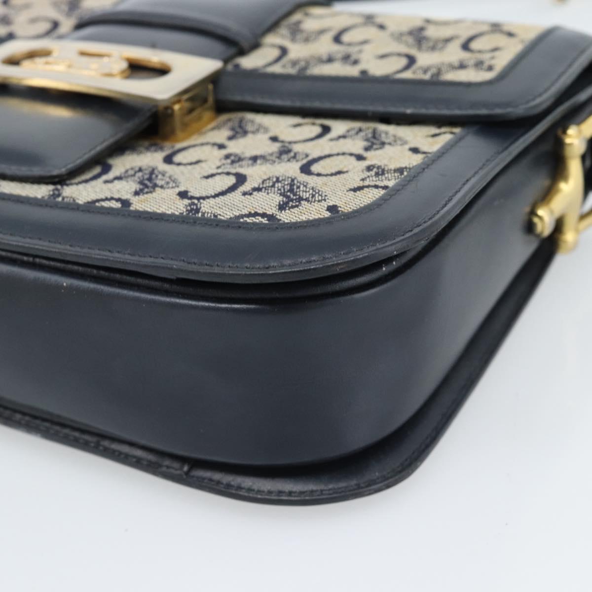 CELINE C Sulky Shoulder Bag Canvas Navy Auth 99408