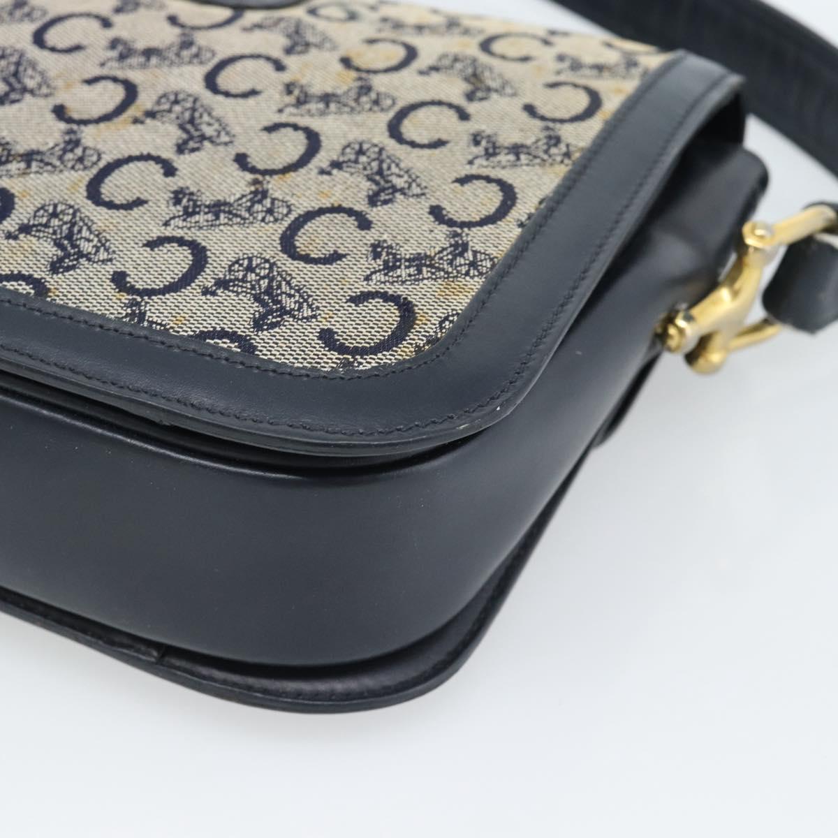 CELINE C Sulky Shoulder Bag Canvas Navy Auth 99408