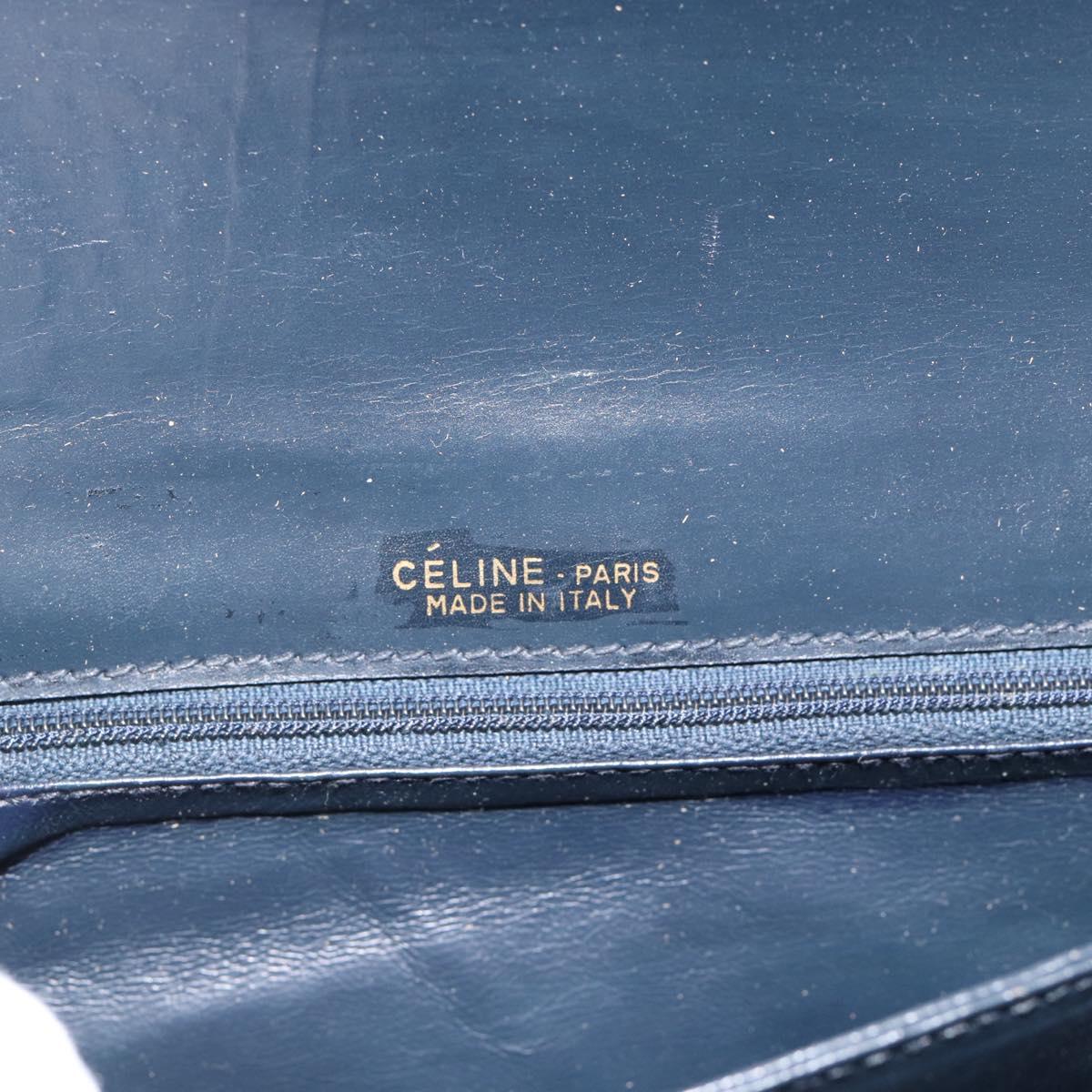 CELINE C Sulky Shoulder Bag Canvas Navy Auth 99408