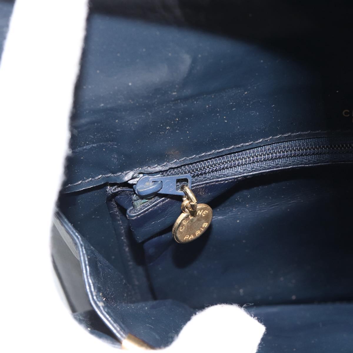 CELINE C Sulky Shoulder Bag Canvas Navy Auth 99408