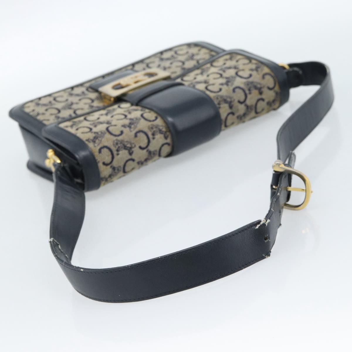 CELINE C Sulky Shoulder Bag Canvas Navy Auth 99408