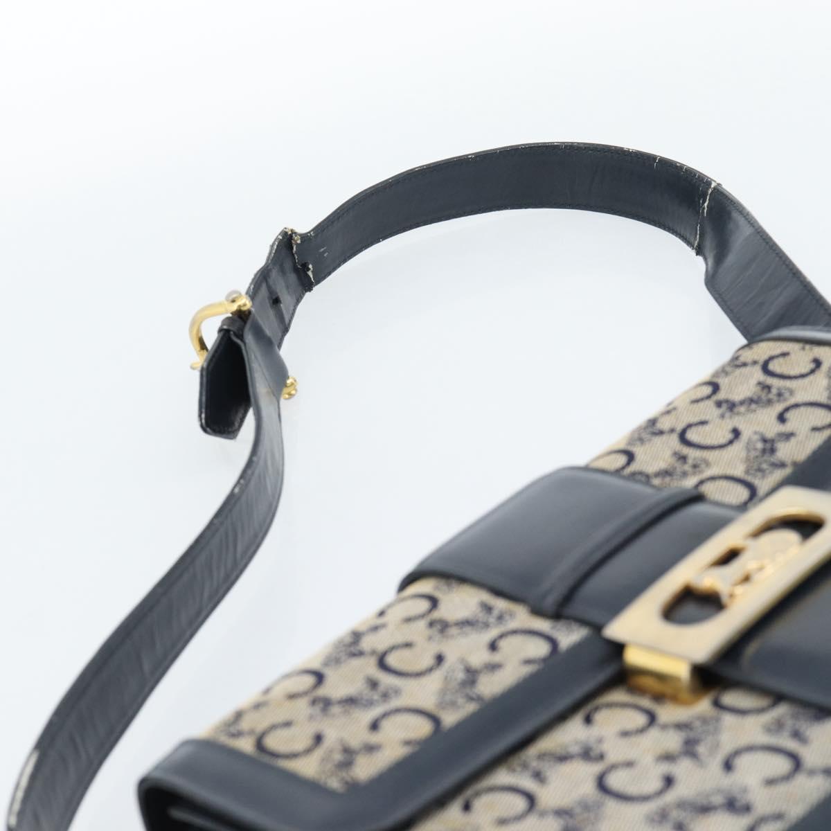 CELINE C Sulky Shoulder Bag Canvas Navy Auth 99408