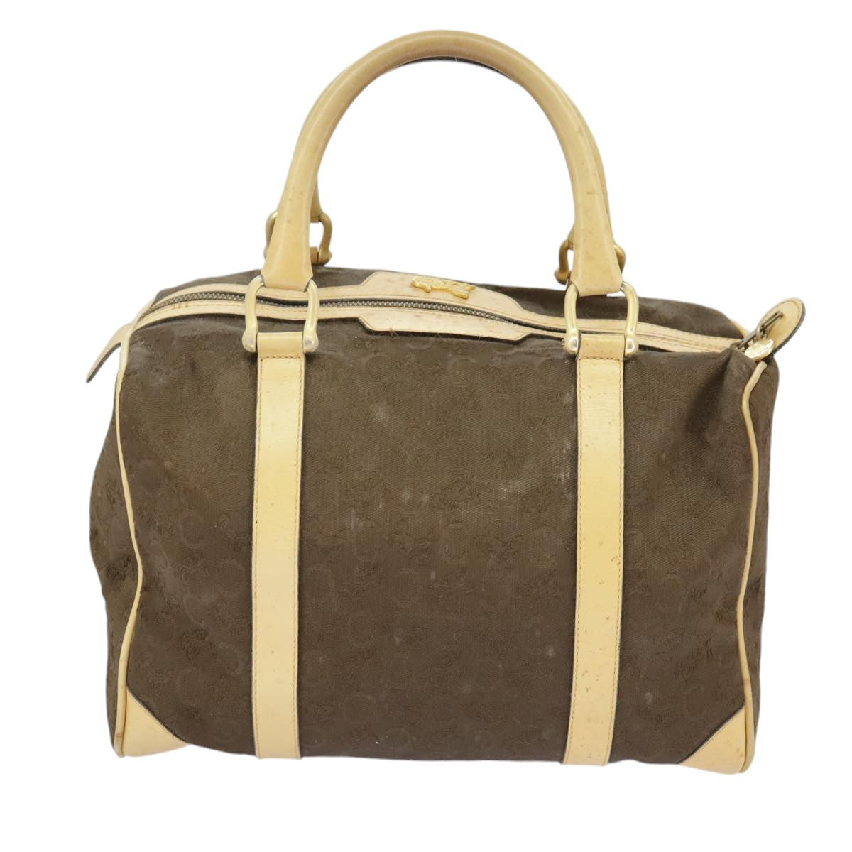 CELINE C saluki Hand Bag Canvas Brown Auth 99417