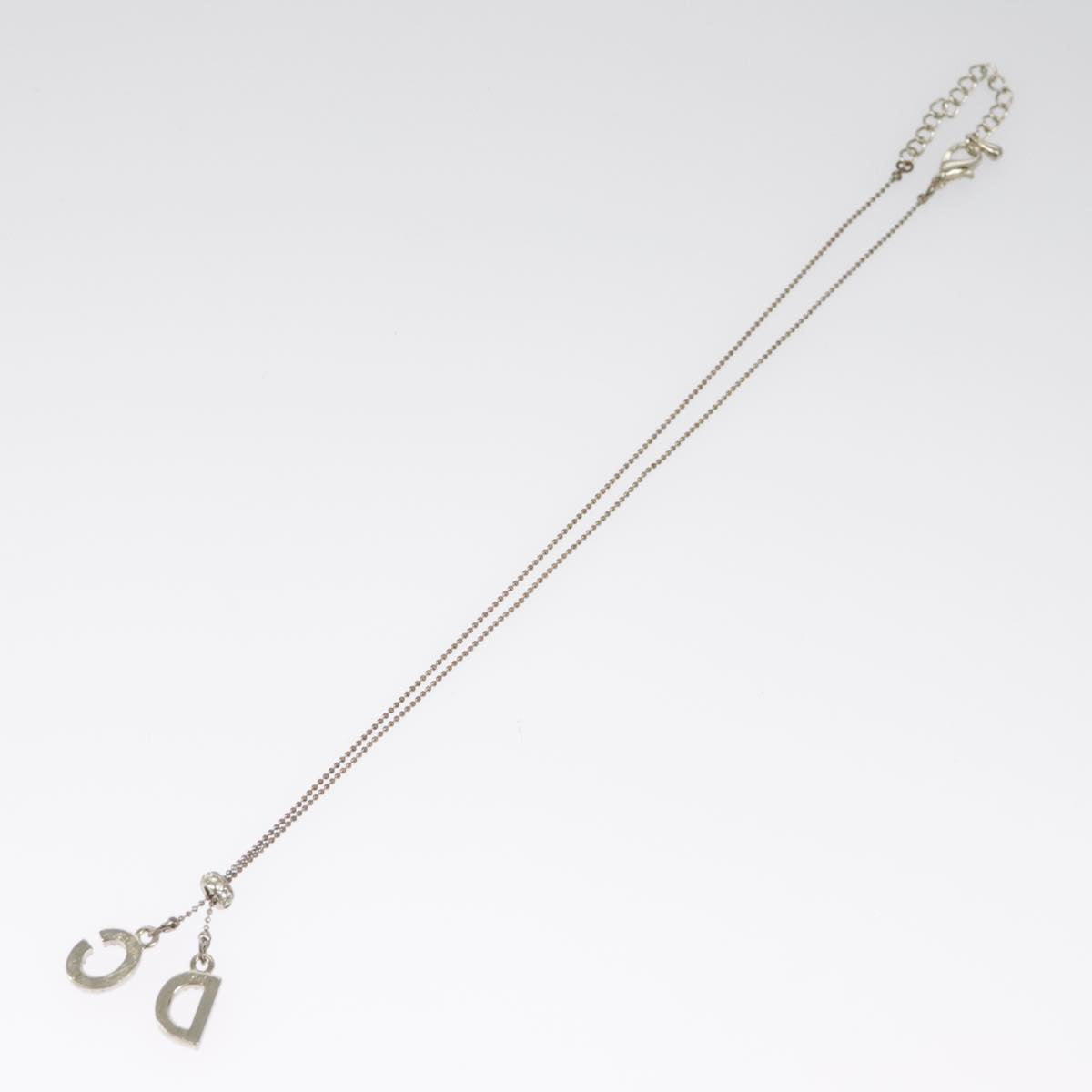 Christian Dior Necklace metal Silver tone Auth 99445