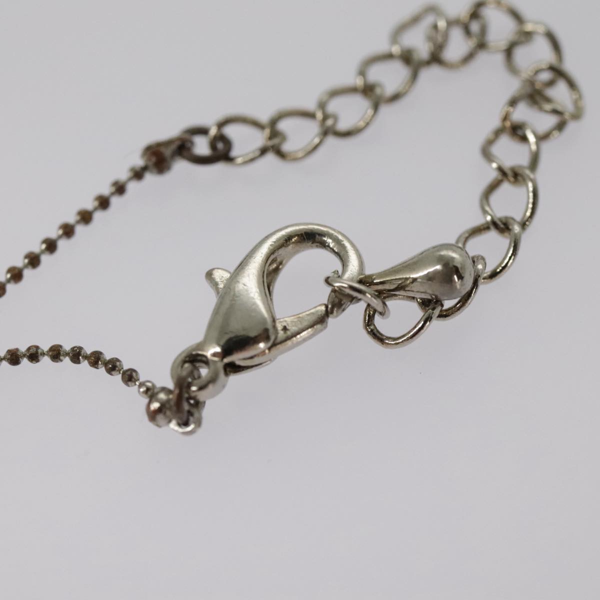 Christian Dior Necklace metal Silver tone Auth 99445