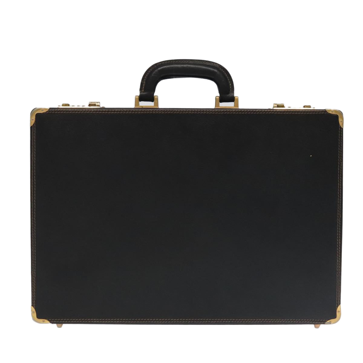 BALLY Attache Case Trunk Leather Black Auth 99500
