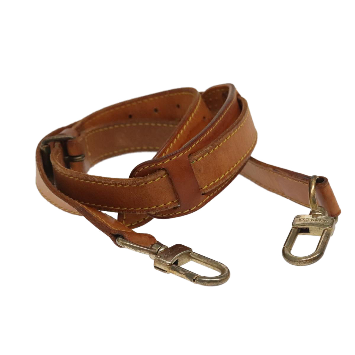 LOUIS VUITTON Adjustable Shoulder Strap Leather 32.7""""""""-40.2"""""""" Beige Auth 99547