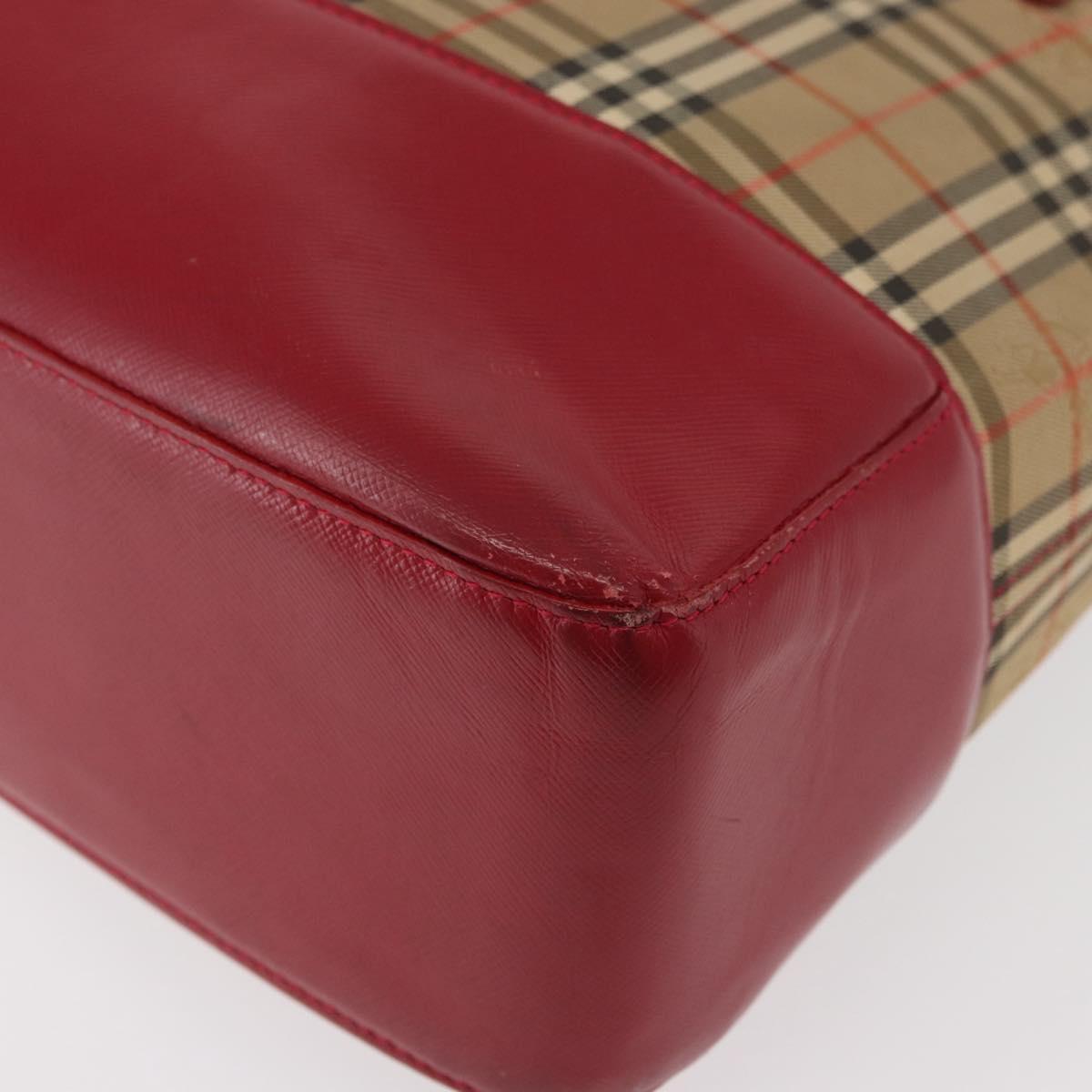 BURBERRY Nova Check Tote Bag Canvas Beige Auth 99727