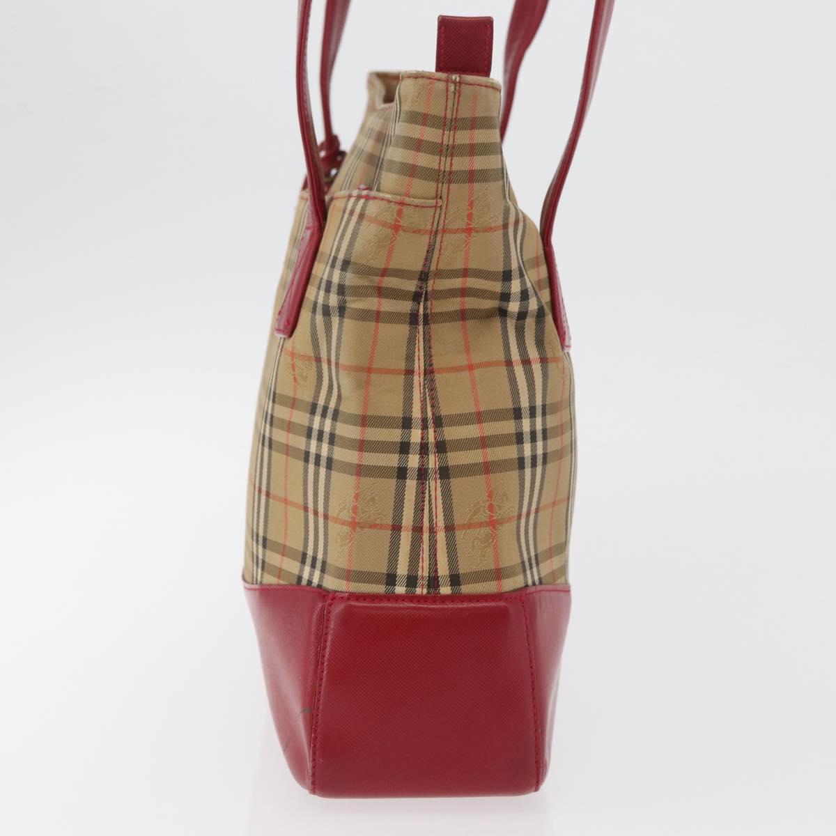 BURBERRY Nova Check Tote Bag Canvas Beige Auth 99727