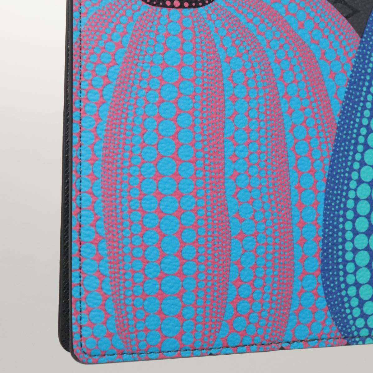LOUIS VUITTON Monogram Yayoi Kusama Quverture Carnet Note Cover Blue Auth 99815S