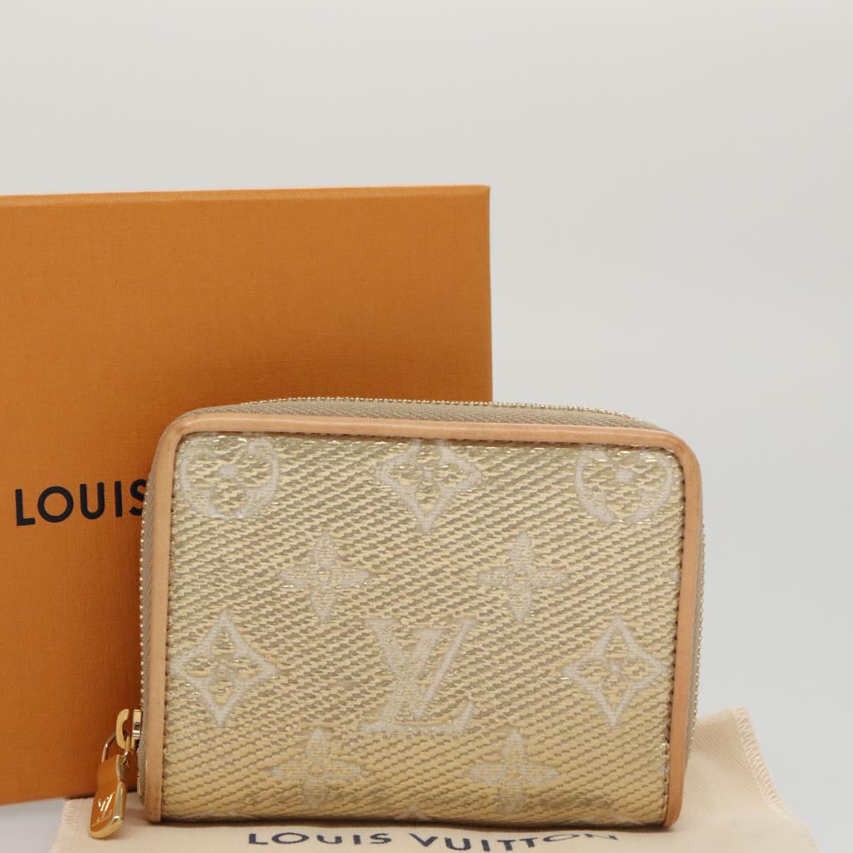 LOUIS VUITTON Monogram Laminated Jacquard Zippy Coin Purse M82483 Auth 99940A