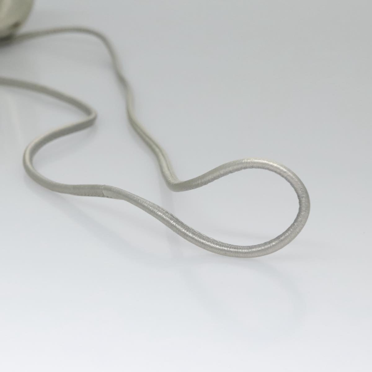 LOEWE Fringe Shoulder Bag Leather Silver tone Auth 99979