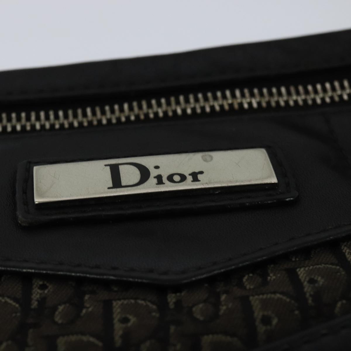 Christian Dior Trotter Canvas Shoulder Bag Black Auth 99984