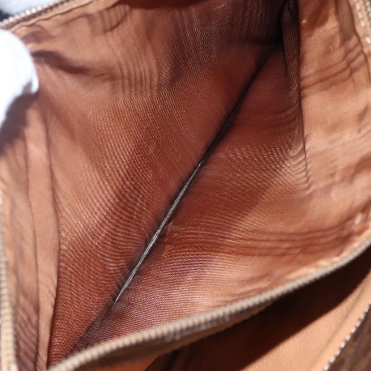 CELINE Macadam Canvas Shoulder Bag PVC Leather Brown Gold Auth 99997