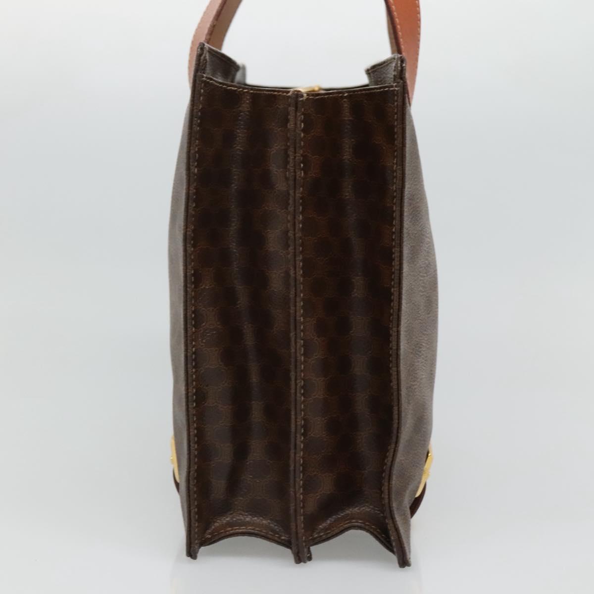 CELINE Macadam Canvas Shoulder Bag PVC Leather Brown Gold Auth 99997