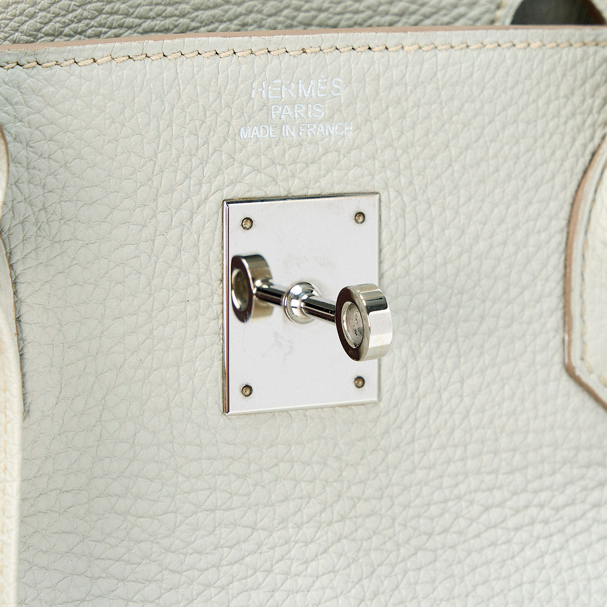 HERMES Birkin 40 2011 □O Hand Bag Pearl Gray Silver Togo Auth