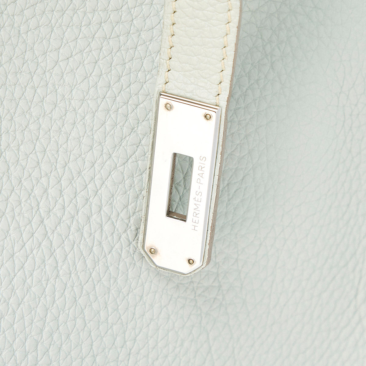 HERMES Birkin 40 2011 □O Hand Bag Pearl Gray Silver Togo Auth