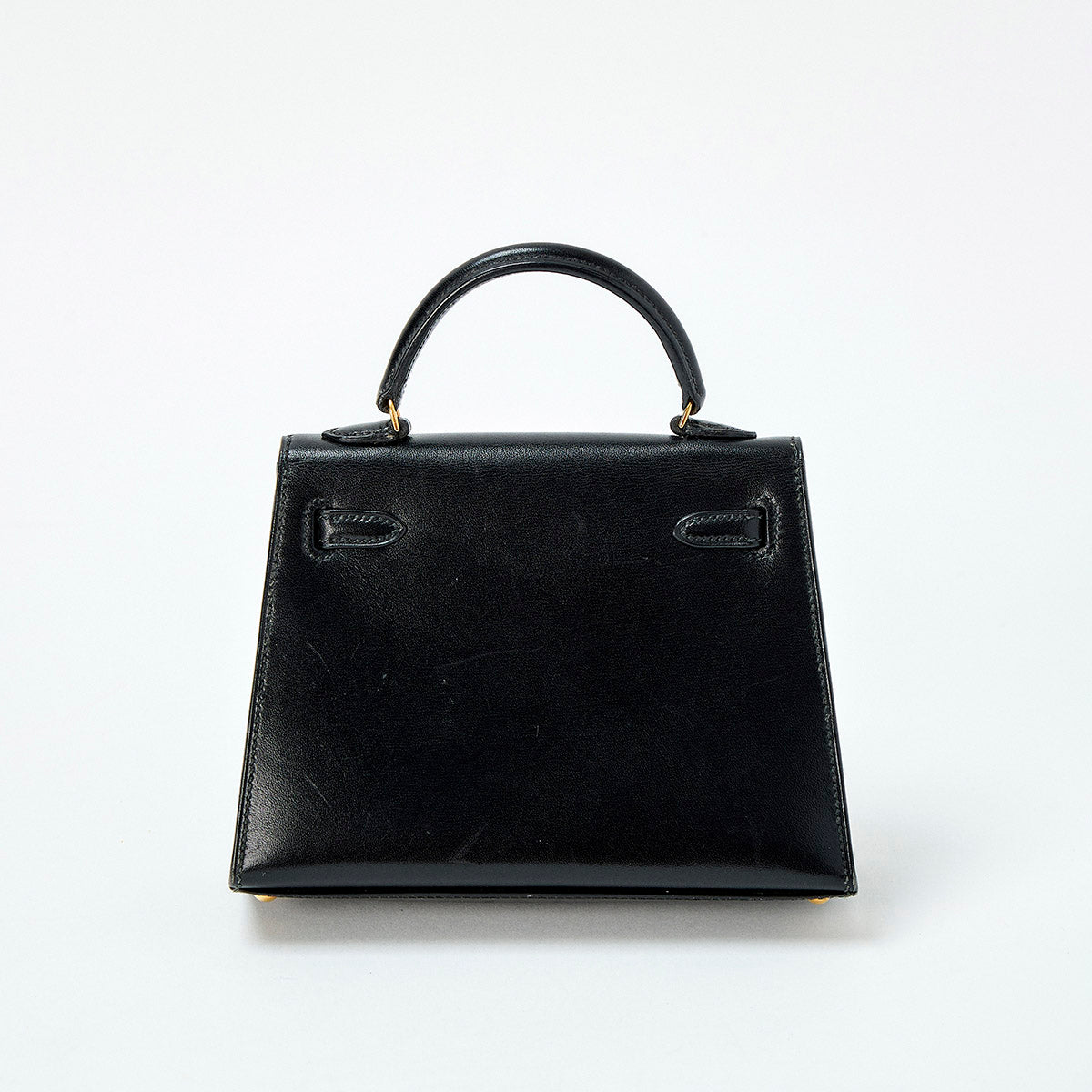 HERMES Kelly Mini Mini Kelly 1995 笳ッY Hand Bag Noir Gold Box Scarf Auth