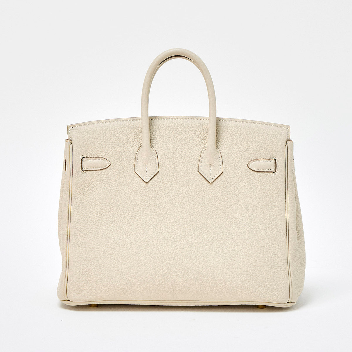 HERMES Birkin 25 2021 Z Hand Bag Crepe Gold Togo Auth
