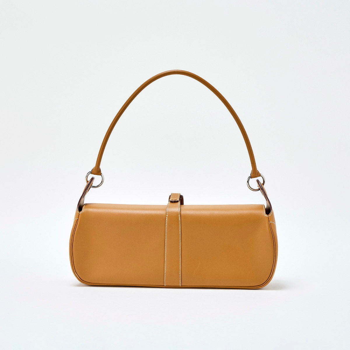 HERMES 2005 笆。I Shoulder Bag Brown Silver Vauchamonix Auth