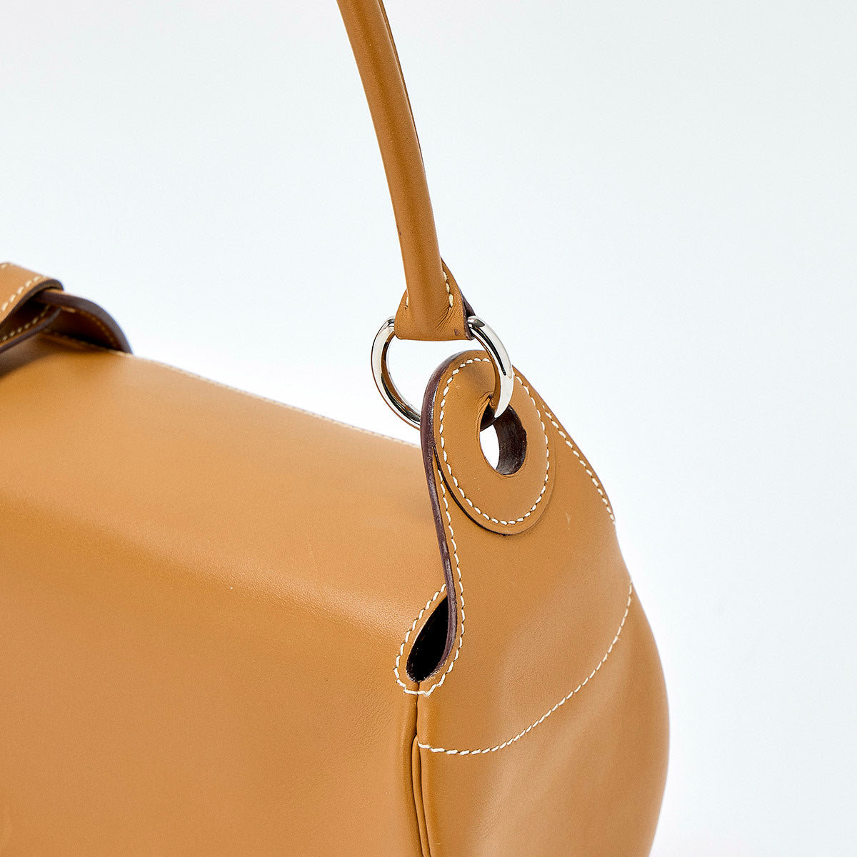 HERMES 2005 笆。I Shoulder Bag Brown Silver Vauchamonix Auth