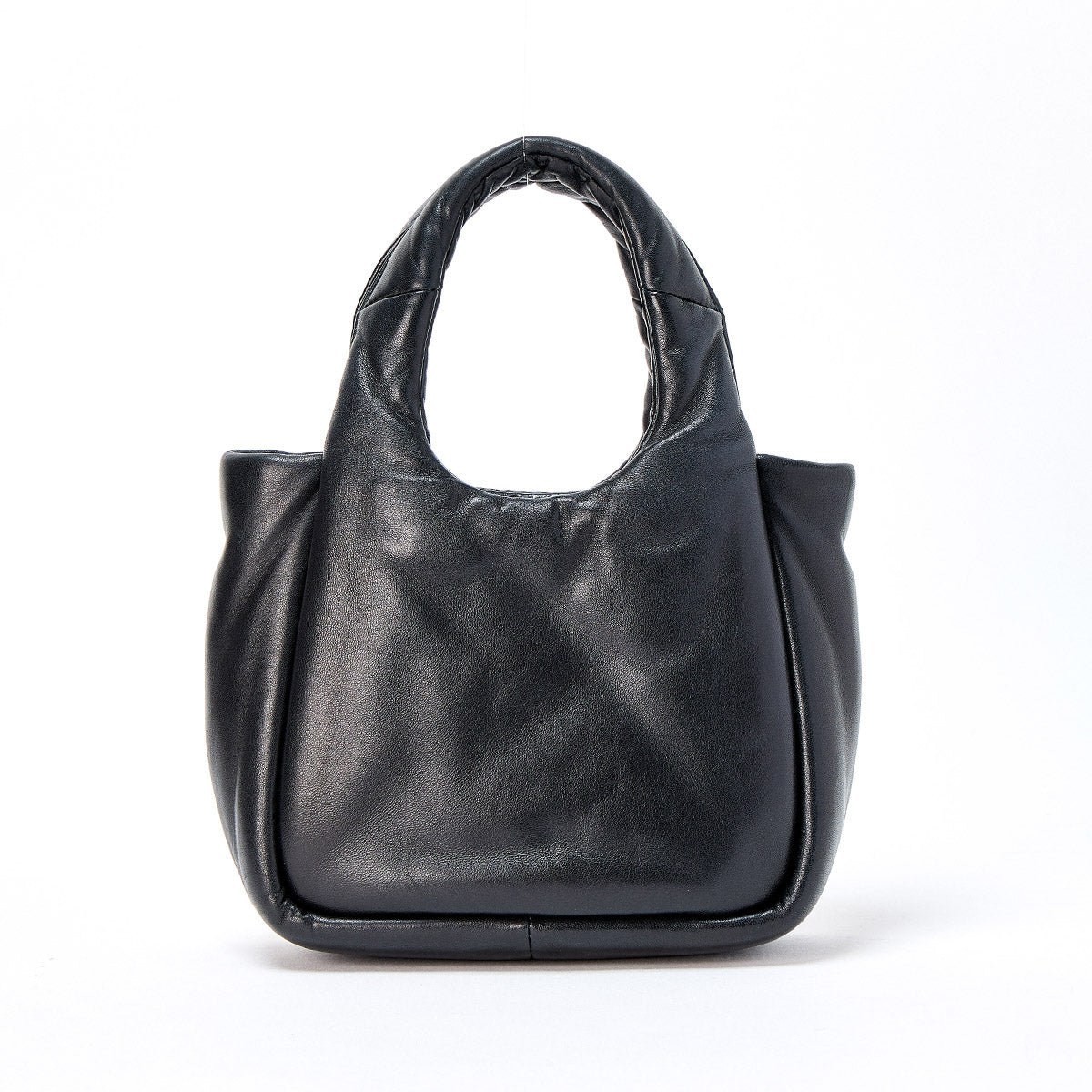 PRADA Padded Hand Bag in black and silver nappa leather Auth