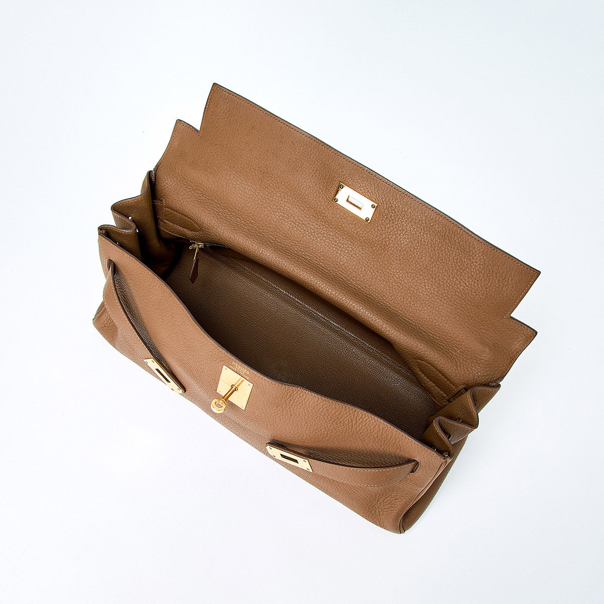 HERMES Kelly Shoulder Kelly 2009 M Hand Bag Arzan Gold Taurillon Clemence Auth