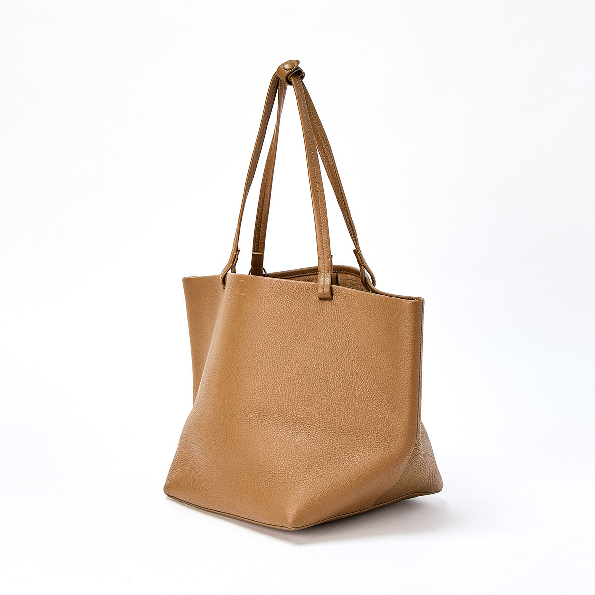 THE ROW Park Tote Three Tote Bag in Brown Grained Leather Auth