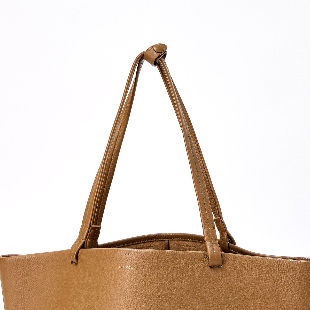 THE ROW Park Tote Three Tote Bag in Brown Grained Leather Auth