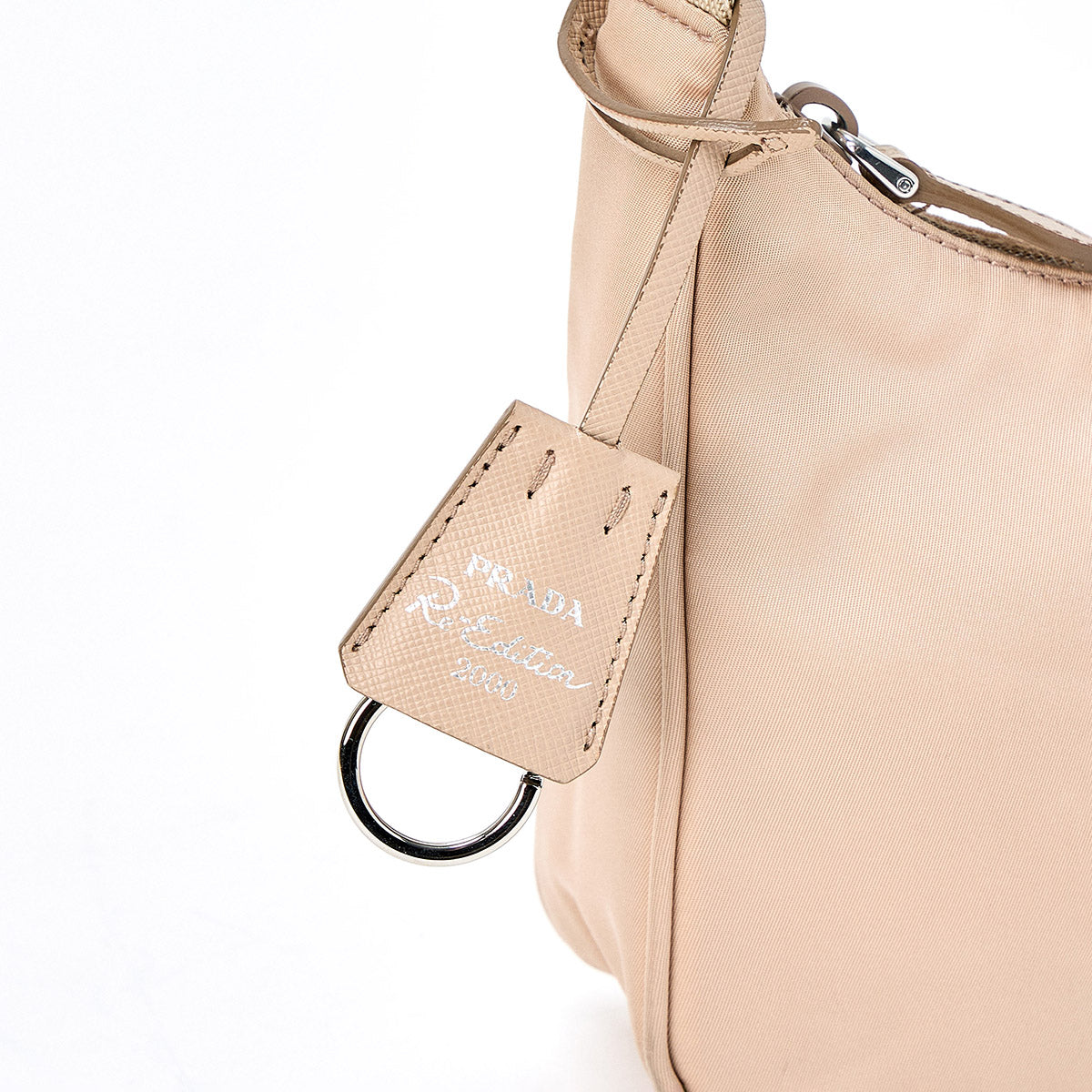 PRADA RE-NYLON Hand Bag Re-Edition2000 Neutral Silver Tessuto Auth