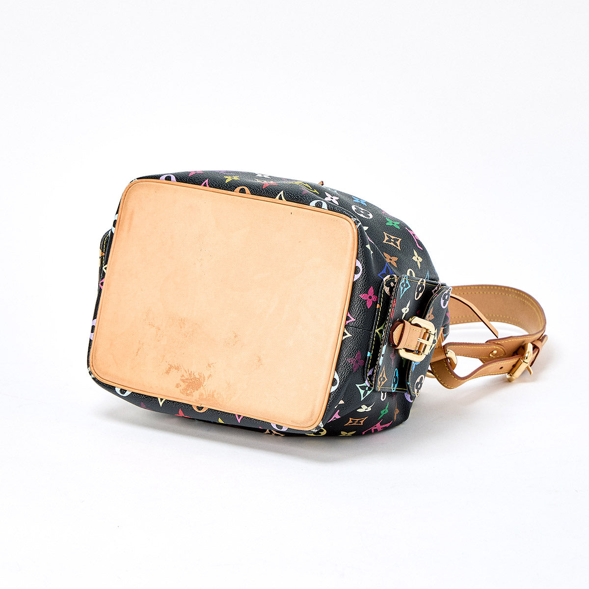 LOUIS VUITTON Petit Noe Monogram Multicolor M42230 Shoulder Bag Multicolor Noir Gold PVC Auth