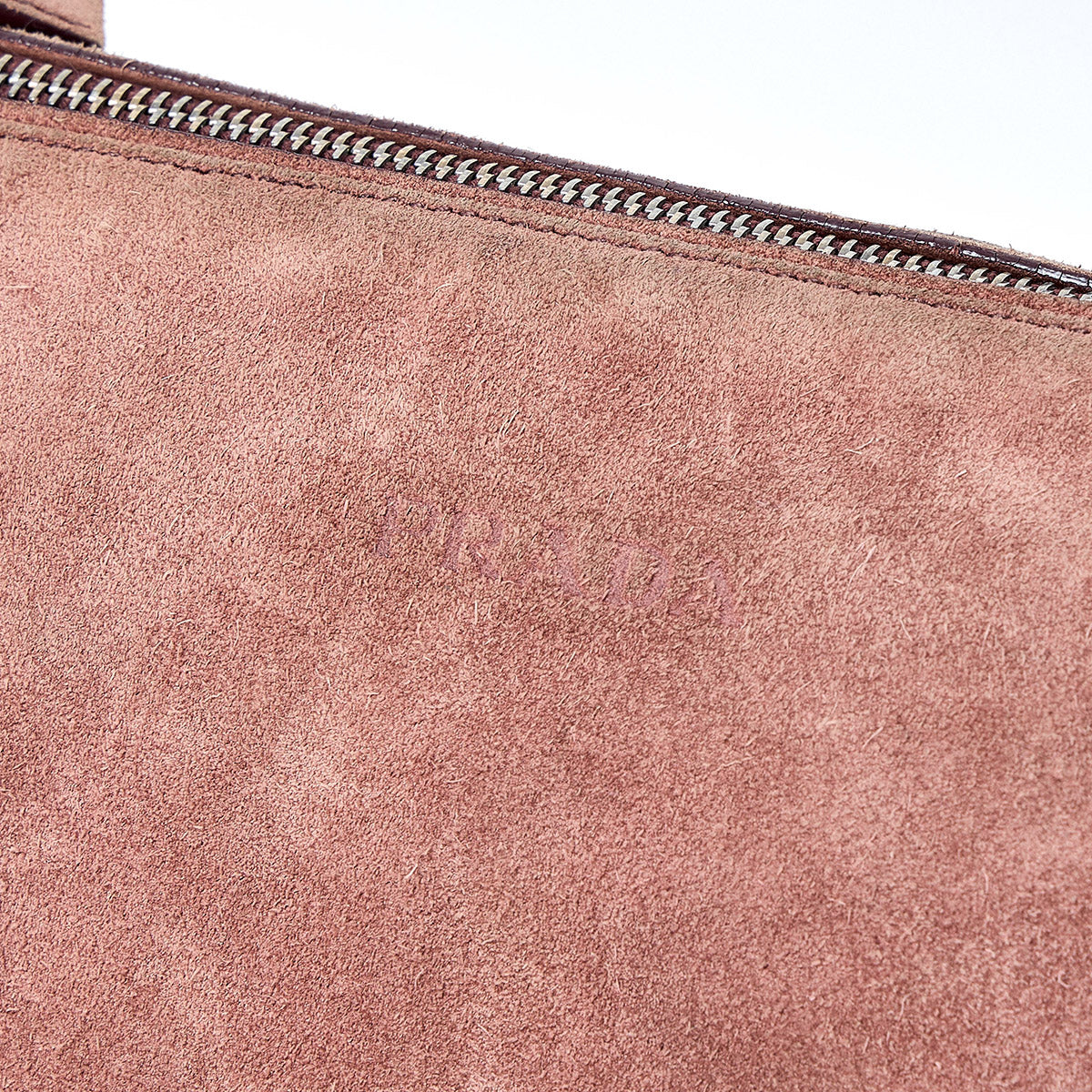 PRADA One Shoulder Bag Pink Silver Suede Auth