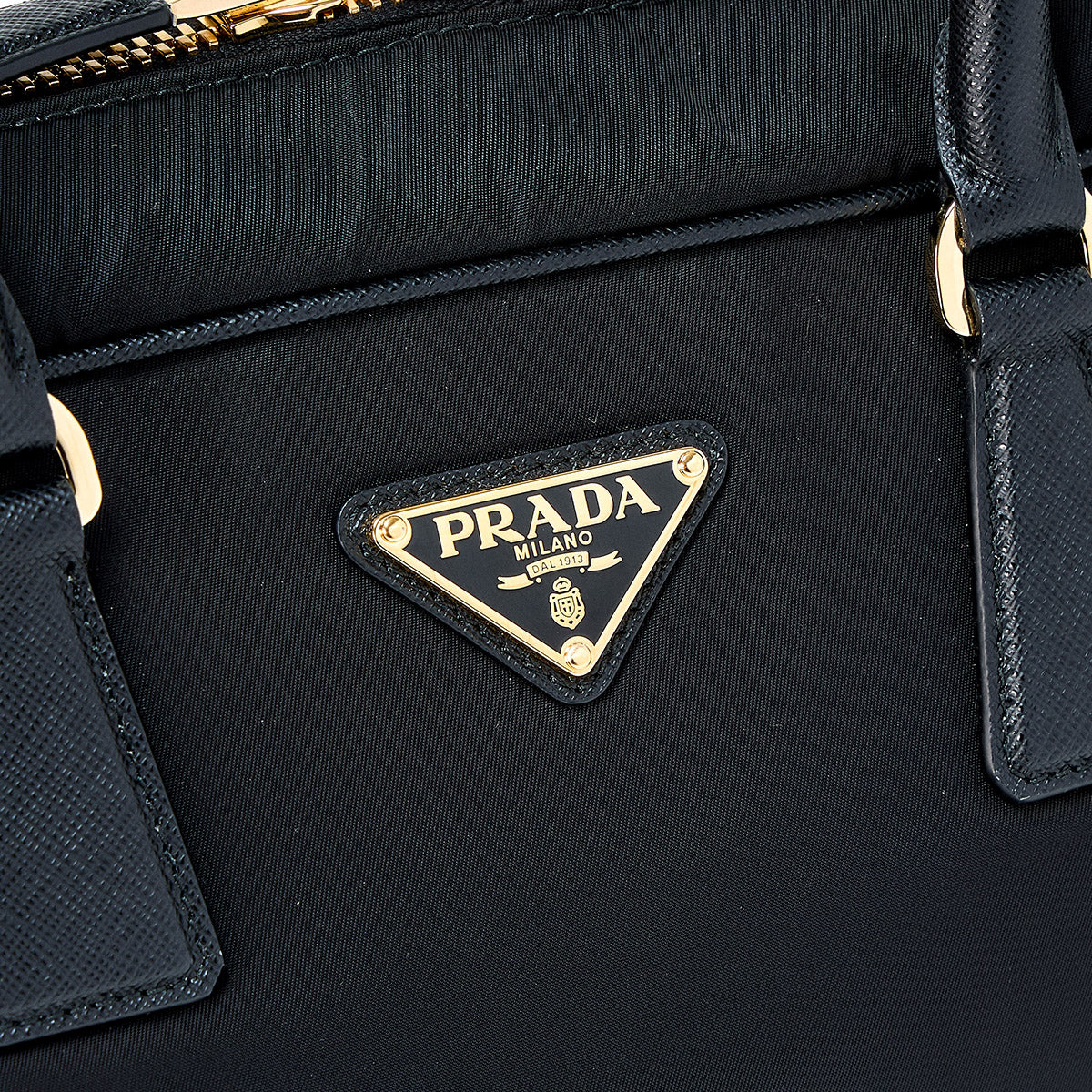 PRADA RE-NYLON Re-Edition 1978 Hand Bag Black Gold Tessuto Auth