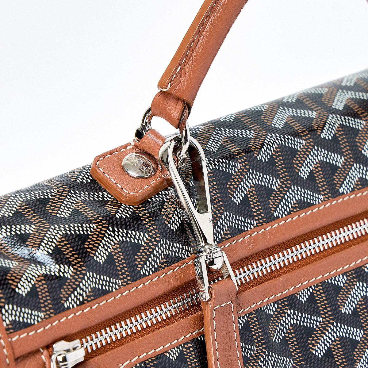 GOYARD Backpack Saint Leger Brown White Silver PVC Leather