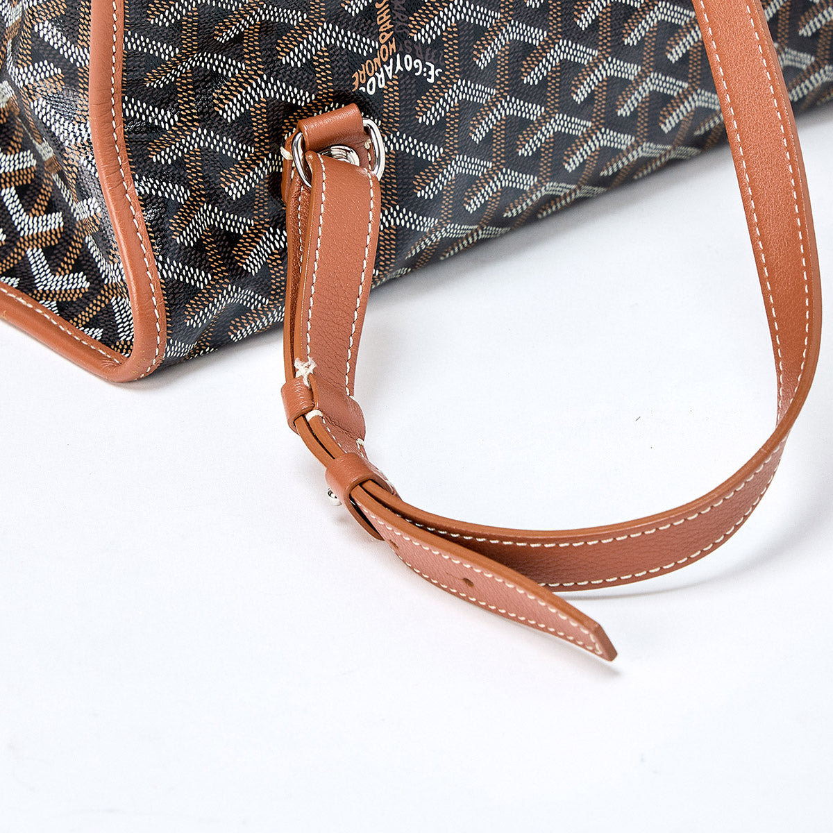 GOYARD Backpack Saint Leger Brown White Silver PVC Leather